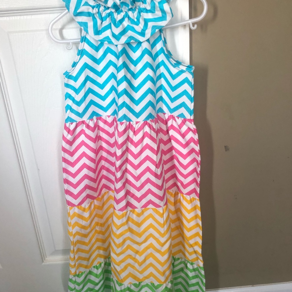 Mudpie multicolored chevron dress